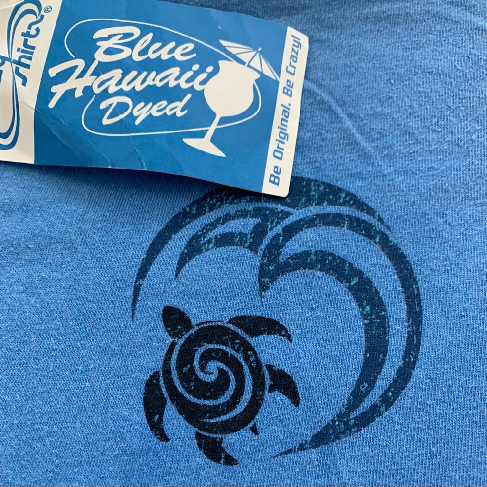 Blue Long Sleeve Hawaii dyed Crazy Shirt - Picture 2 of 7